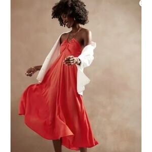 Banana Republic Red Halter Maxi dress size XL